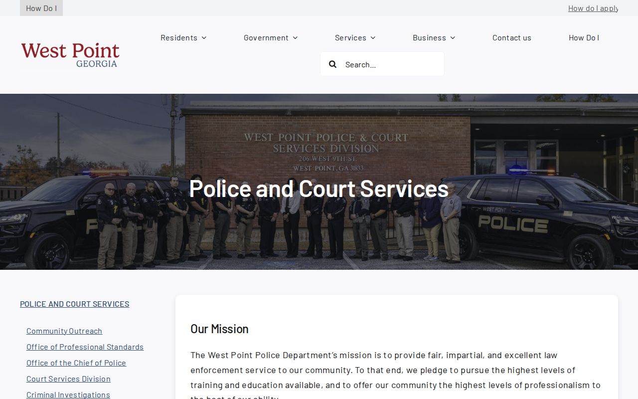 Troup County traffic warrant routing through West Point Police and Court Services