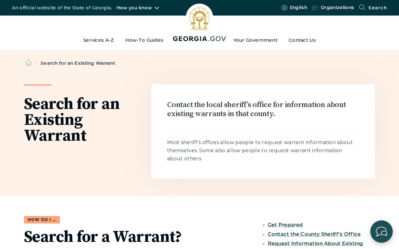 Georgia instructions for checking Troup County warrant records